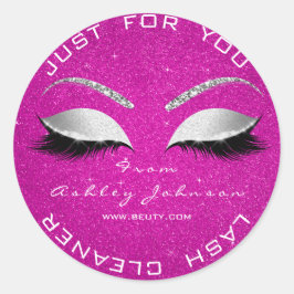 Adesivo Redondo Beauon Salon Glitter Hot Pink Rosa Lashes Cleaner