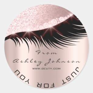 Adesivo Redondo Beauon Salon Glitter Lash Cleaner Rosa Rosa Eyes