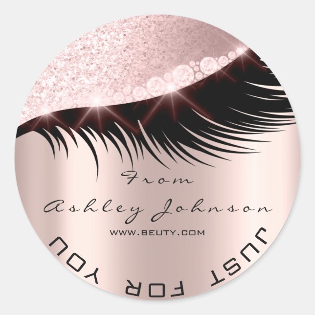 Adesivo Redondo Beauon Salon Glitter Lash Cleaner Rosa Rosa Eyes (Frente)