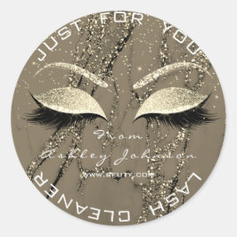 Adesivo Redondo Beauon Salon Glitter Marble Lashes Dourados Cleane