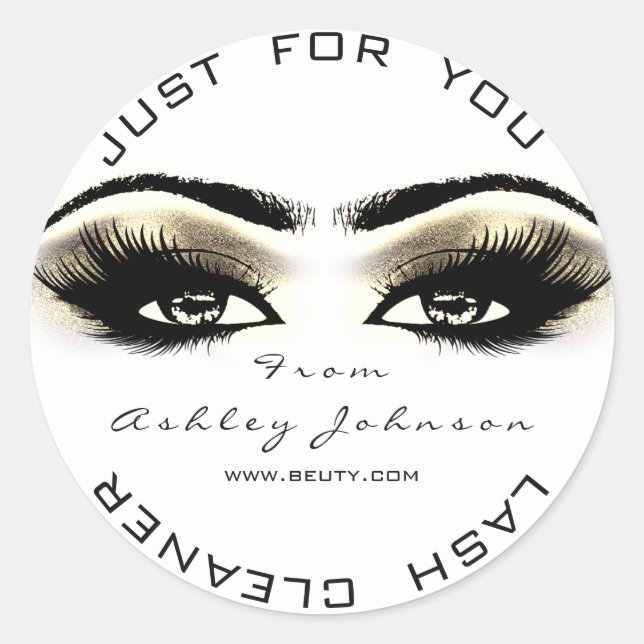 Adesivo Redondo Beauon White Dourado Lash Cleaner Sepia Eye (Frente)