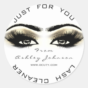 Adesivo Redondo Beauon White Dourado Lash Cleaner Sepia Eye