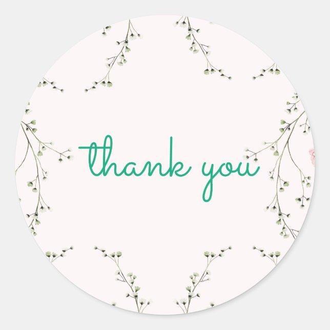 Adesivo Redondo Beautiful Floral  (Frente)