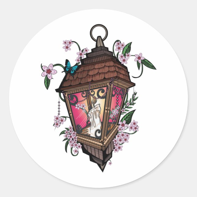 Adesivo Redondo Beautiful Lantern   (Frente)