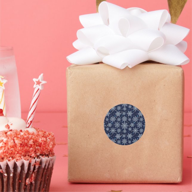 Adesivo Redondo beautiful snow crystal pattern (Festa)