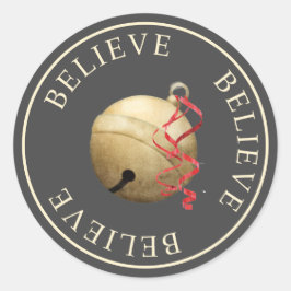 Adesivo Redondo Beautiufl BELIEVE Jingle Bell Natal