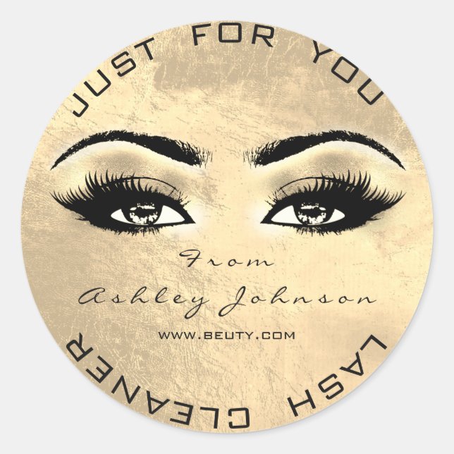 Adesivo Redondo Beauty Browne Sepia Dourado Lash Makeup Cleaner (Frente)
