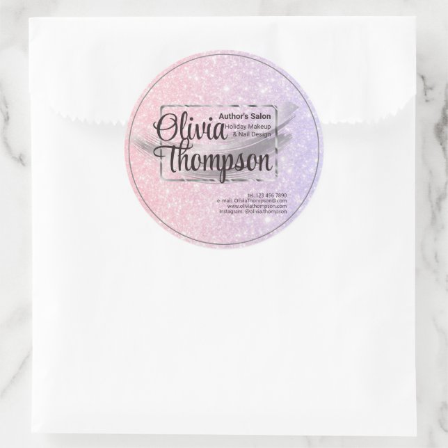 Adesivo Redondo Beauty Salon Pearl Silver (Bolsa)