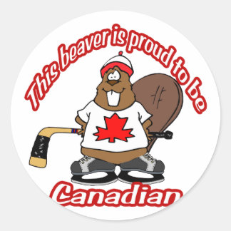 Adesivo Redondo Beaver canadense