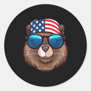 Adesivo Redondo Beaver com o Dia da Independência de Bandeira dos 