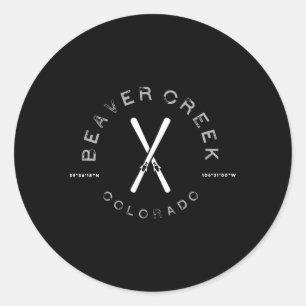 Adesivo Redondo Beaver Creek Colorado Ski