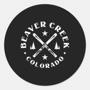 Adesivo Redondo Beaver Creek Colorado Ski Mountain Skiier