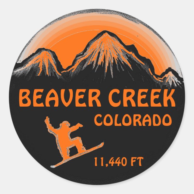 Adesivo Redondo Beaver Creek Colorado Snowboard sticker (Frente)