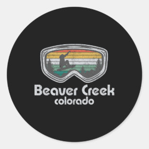 Adesivo Redondo Beaver Creek Snowboard Retro Colorado Snowboard