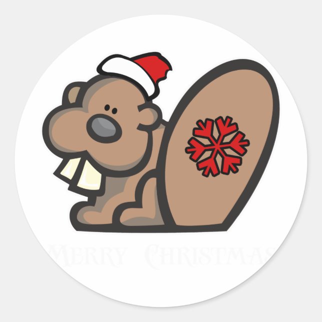 Adesivo Redondo Beaver Natal (Frente)