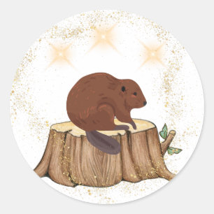 Adesivo Redondo Beaver Sticker