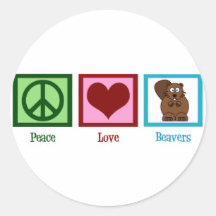 Adesivo Redondo Beavers do Amor pela Paz