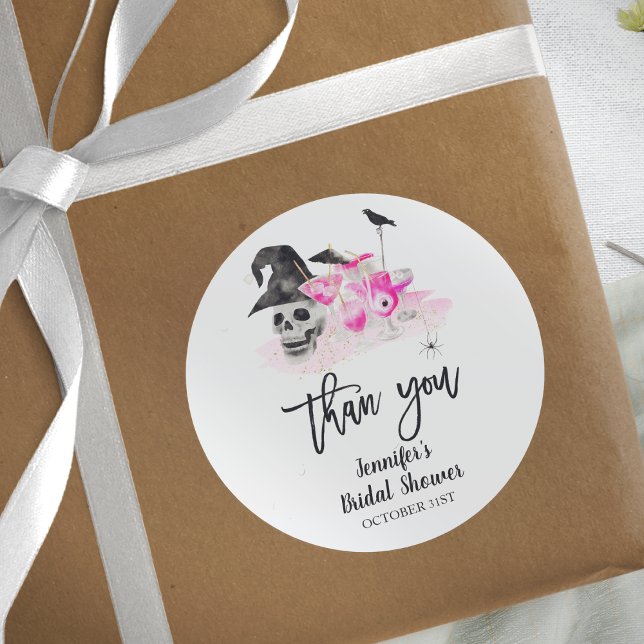 Adesivo Redondo Beba Até o Fim, Bruxas Rosa, Chá de Panela de Hall (Criador carregado)