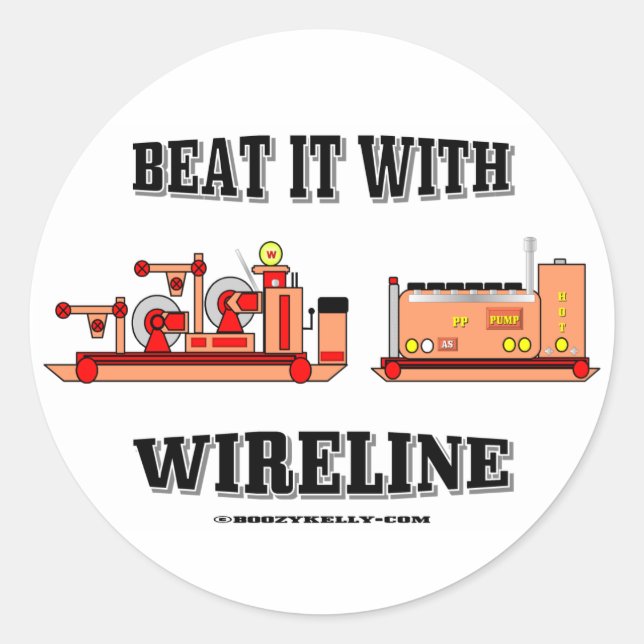 Adesivo Redondo Beba com a Wireline, Oil Field Sticker (Frente)