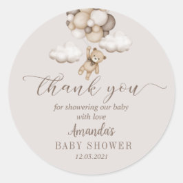 Adesivo Redondo Beba Com Balões Obrigado