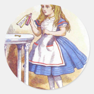 Adesivo Redondo Beba-me, Alice!