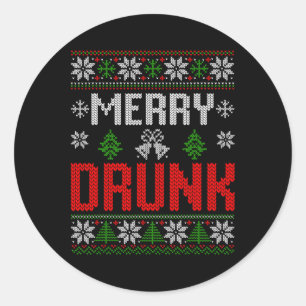 Adesivo Redondo Bebado feliz Estamos no Natal...