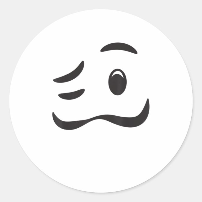 Adesivo Redondo Bebado Mouth Woozy Face Halloween Em (Frente)