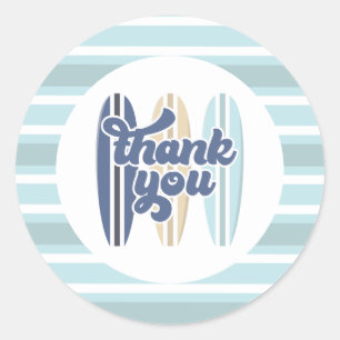 Adesivo Redondo Bebê a Bordo da Prancha de Surf Obrigado Churrasco