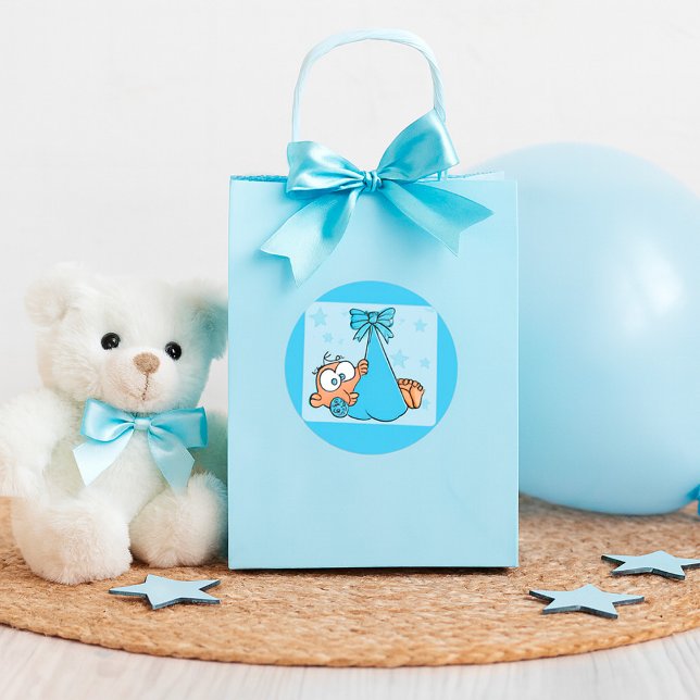 Adesivo Redondo Bebê Adorável com Pacificador em Lança (Criador carregado)