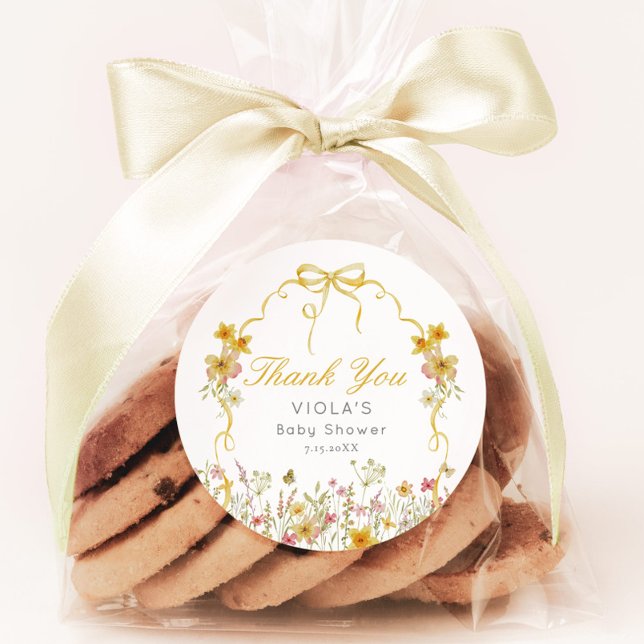 Adesivo Redondo Bebê Amarelo no Arco Bloqueio Obrigado (Criador carregado)