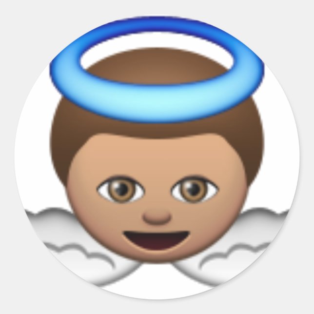 Adesivo Redondo bebê anjo emoji Halo amor (Frente)