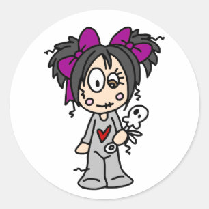 Adesivo Redondo Bebê bonito do gótico