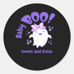 Adesivo Redondo Bebê Boo! Doce e Toddler Halloween Design