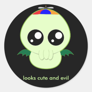 Adesivo Redondo Bebé Cthulhu