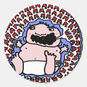 Adesivo Redondo bebê de grito