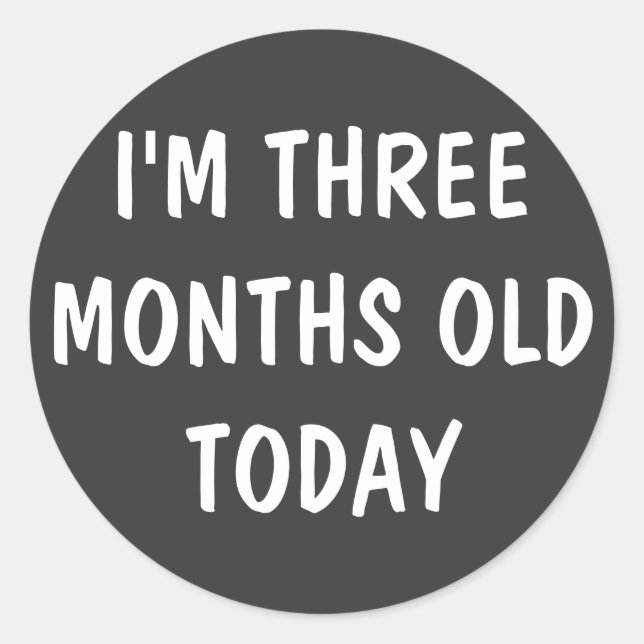 Adesivo Redondo Bebê de três meses (Frente)