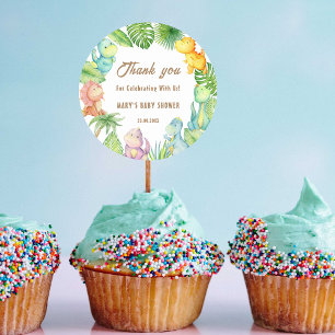 Adesivo Redondo Bebê Dinossauro