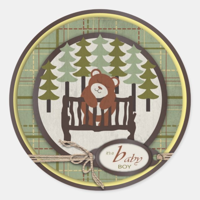 Adesivo Redondo Bebê do exterior (Frente)