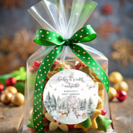 Adesivo Redondo Bebê é fria fora da floresta