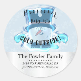 Adesivo Redondo Bebê, é Frio Fora de Neve