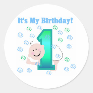 Adesivo Redondo Bebé é meu primeiro aniversario
