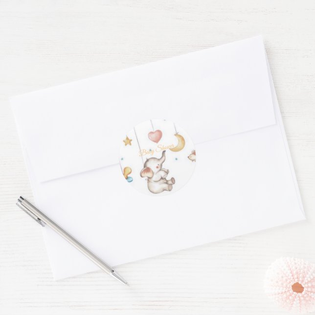 Adesivo Redondo Bebê-elefante (Envelope)