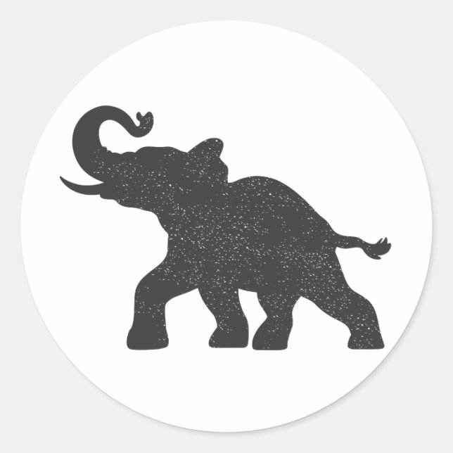 Adesivo Redondo Bebê Elefante com silhueta (Frente)