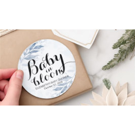 Adesivo Redondo Bebê em Bloom / Botão Pinback do Chá de fraldas Mo