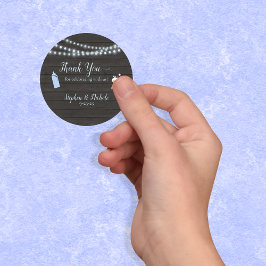 Adesivo Redondo Bebê Está Fazendo Chá de fraldas Azul Obrigado