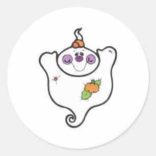 Adesivo Redondo bebê fantasma de retalhos