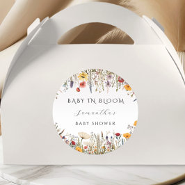 Adesivo Redondo Bebê Floral Branco doce em Chá de Sangue