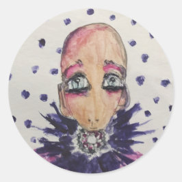 Adesivo Redondo Bebê glamouroso em violeta