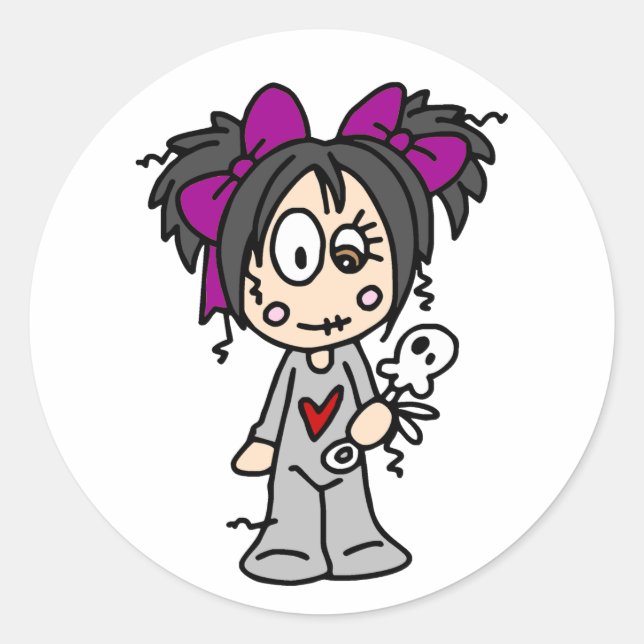 Adesivo Redondo Bebê Gótico (Frente)