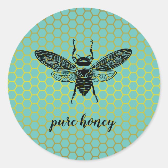 Adesivo Redondo Bebê-Mel Vende Dourada Apiarista (Frente)